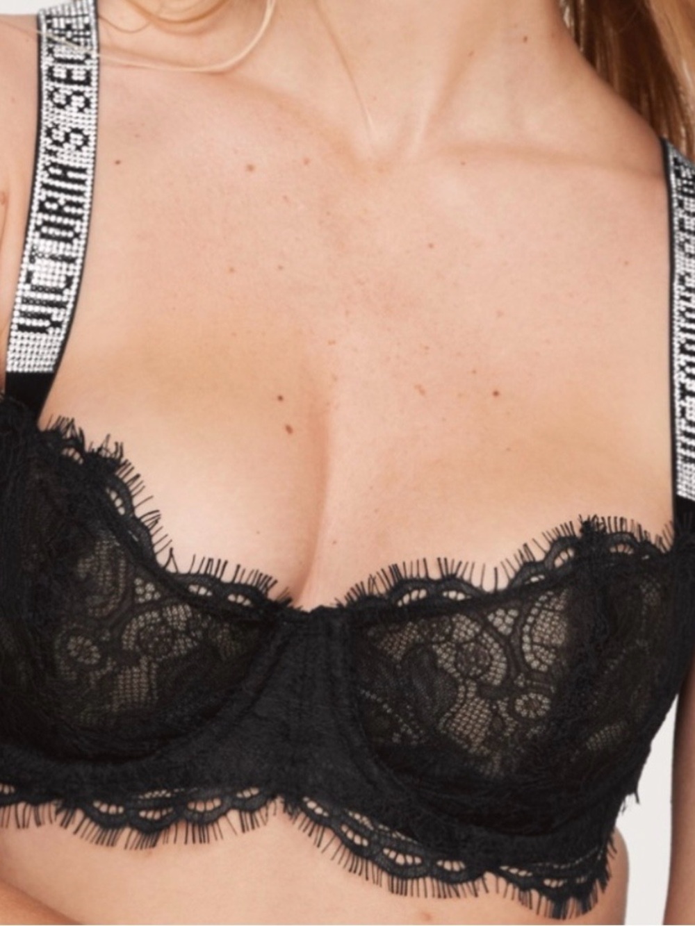 Victoria's Secret Shine Strap Wicked Unlined Bra Black 34B